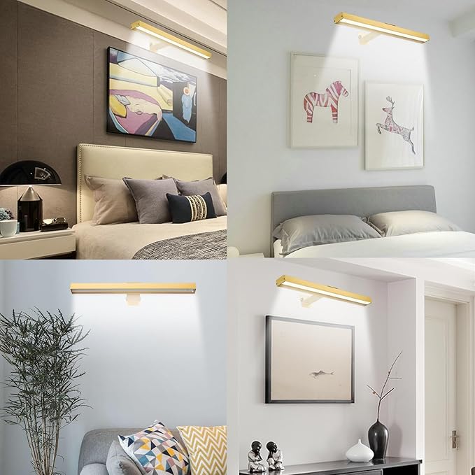 Rechargeable Picture Light,16in Metal Wireless Art Light Display Lamp with Remote,Dimmable and Timer Picture Lights for Paintings,3 Modes,Dartboard Light for Frame Picture Gallery Portrait