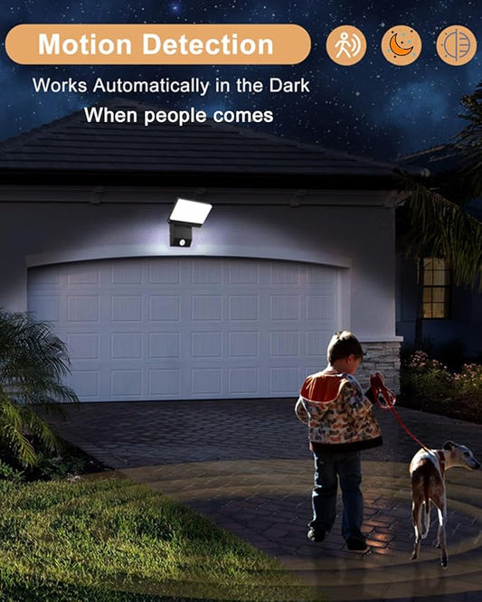 2Pack Wired Motion Sensor Outdoor Lights Fixtures LED 18W Modern Exterior Porch Lights Wall Sconce Light for Patio Doorway Garage Matt Black Square Cool White 6000K