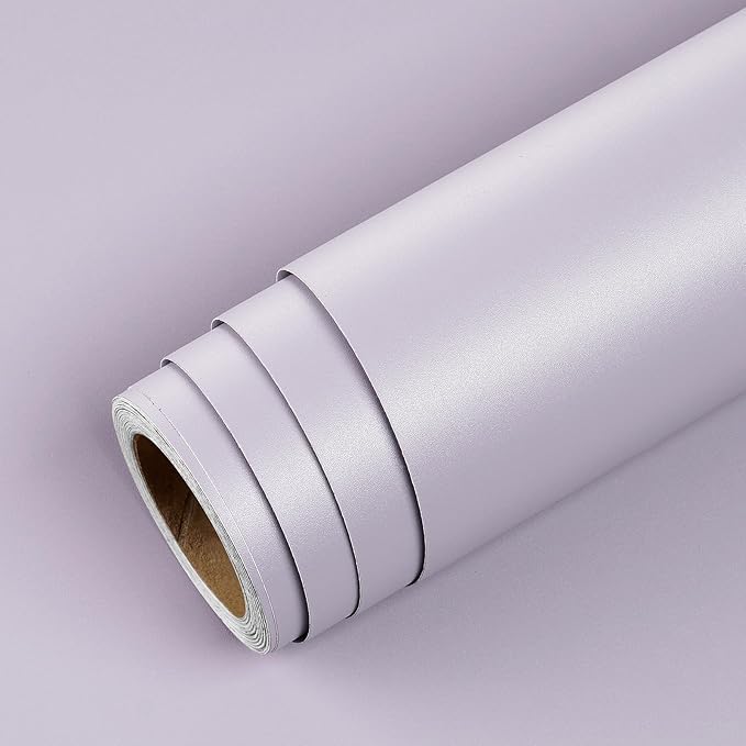 Livelynine 15.8x197 Inch Lavender Purple Wallpaper Stick and Peel Waterproof Contact Paper for Desk Countertops Walls Bathroom Self Adhesive Wallpaper for Girls Bedroom Princess Teen Kids Room Decor