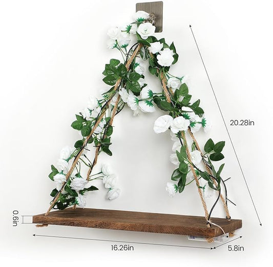 Floating Shelves for Wall,Plant Wall Decor,Hanging Shelf,Cottage Core Decor,Room Decor Aesthetic,Trinket Shelf,Hanging Shelves,Floating Shelves for No Drilling,Two-Piece Set