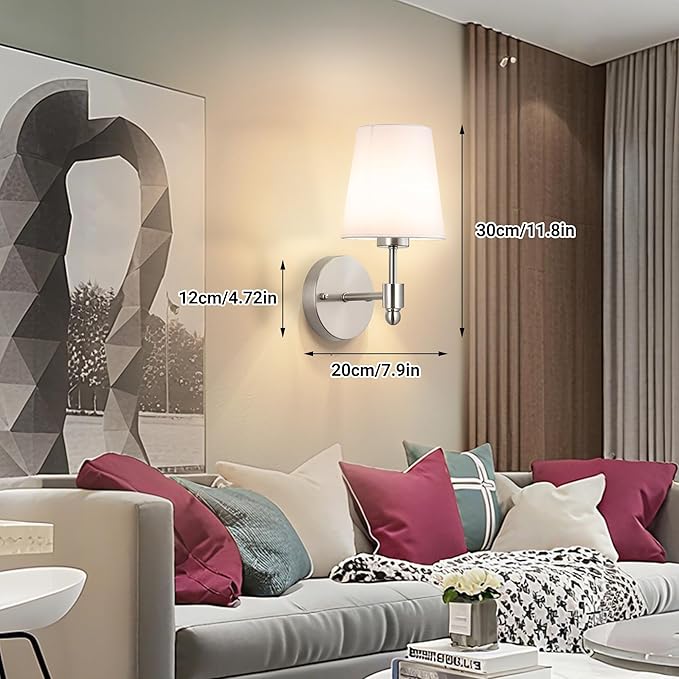 Battery Operated Wall Sconces Set of Two, Rechargeable Wireless Wall Lights with 10000mAh RGB Dimmable Detachable Bulb, Battery Sconces Wall Decor with Remote for Bedroom Living Room Hallway
