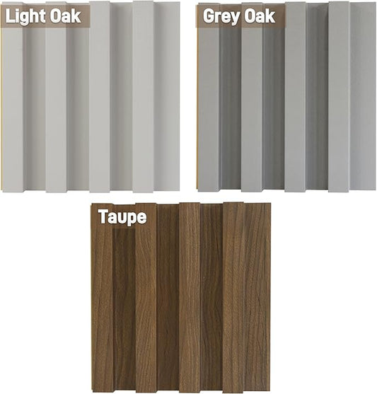 3 Packs Sample 6 x 5.9in Slat Wood Wall Paneling for Interior Wall Decoration, Accent 3D Wall Panels for Living Room, Bedroom, WPC Wainscoting Panels