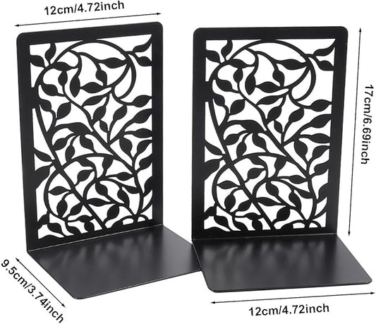 Tree Design Modern Bookends for Shelves, Metal Bookend Decorative Bookends Tree Bookends Supports, Unique Black Book Stoppers Black Non-Skid Book Stopper for Home Office School