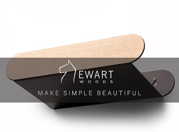EWART WOODS Floating Wall Shelf Metal Shelves Wall Mounted Geometric Modern Hanging Capsule (Blue)