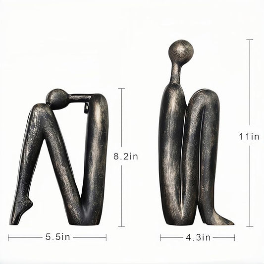 Book Ends for Shelves, Artistic Resin Sculpture Book Stoppers, Minimalist Home Office Decorative Gift for Book Lovers & Designers, Perfect for Bookshelf & Desk Organization, Set of 2