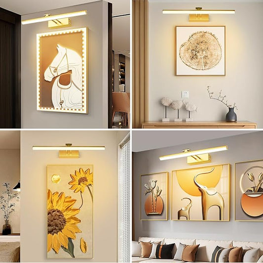 Picture Light, Battery Picture Lights with Remote of Timer and Dimmable, 20 Metal Art Light for Paintings,Display Lamp for Wall Gallery Dartboard Portrait Frame Artwork (Copper)