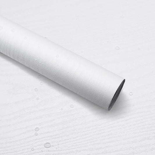 seonta Wood Peel and Stick Wallpaper Decorative Self Adhesive Vinyl Film 16"x118" White Wood Grain Wallpaper for Furniture Cabinet Countertop Shelf Paper