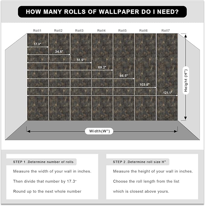 Simon&Siff Black and Gold Textured Wallpaper Distressed Industrial Metallic Wallpaper 17.3in x 39.4ft Non Woven Wall Paper for Bedroom Livingroom 3D Embossed Traditional Wall Paper Non-Pasted