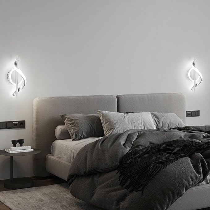LED Wall Sconces Indoor, 12W LED Wall Lights, Modern Spiral Wall Lamp, 6000K Cold White Wall Mount Light Fixture for Stairs Living Room Bedroom Aisle Hallway (Cool White, White)