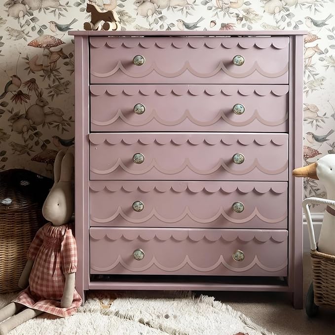 Ripeng Unfinished Scalloped Decorative Wood Trim 15.75 x 2.9 Inch Scalloped Wood Molding Cute DIY Moulding Trim for Home Wall Cabinet Shelf Window Door(24 Pcs,Classic Style)