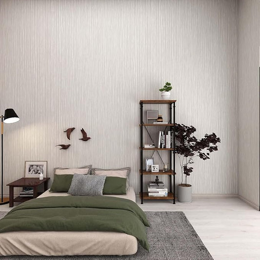 Timeet Peel and Stick Wallpaper Modern Self Adhesive Wallpaper Textured Neutral Stripe Contact Paper Removable Vinyl Wall Paper for Accent Wall Modern Minimalist Wall Decor 17.3" x 78.7"
