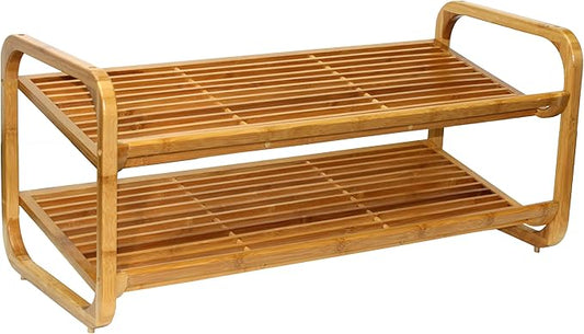 Oceanstar 2-Tier Bamboo Shoe Rack, Natural