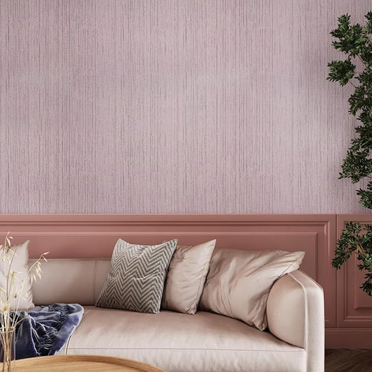 CRE8TIVE Pale Pink Grasscloth Wallpaper Peel and Stick Textured Wallpaper Pink Contact Paper for Walls Removable Self Adhesive Weave Linen Grass Cloth Contact Paper Vinyl for Bedroom Bathroom 12"x354"