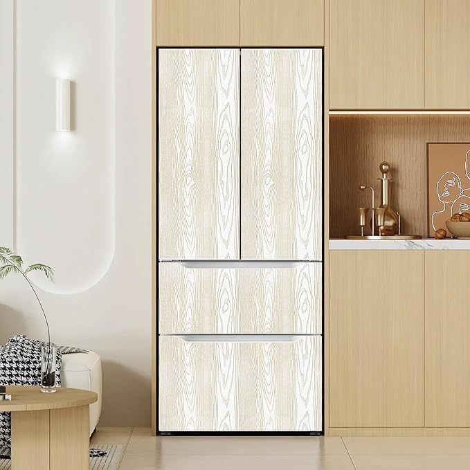 Yun-aeon White and Gold Wood Contact Paper 17.3"x120" Rustic Wooden Peel and Stick Wallpaper Removable Self-Adhesive Wallpaper Wood Grain Contact Paper for Countertops Cabinets
