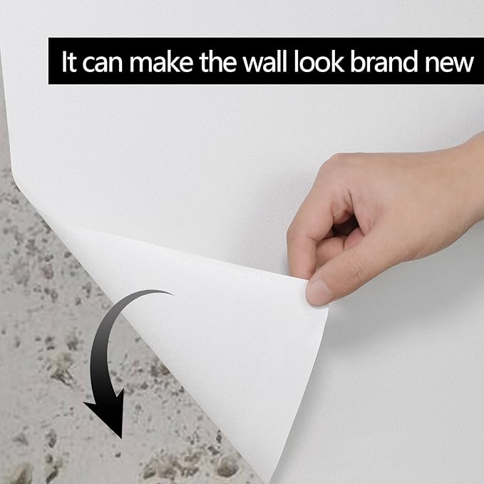 White Contact Paper Solid White Peel and Stick Wallpaper 17.3"x200" Matte Self Adhesive Waterproof Vinyl Roll for Bathroom Kitchen Backsplash Cabinets Shelf Liners Drawers