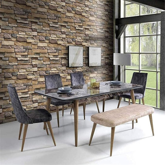 Yancorp 18"x787"/65.6 Feet Peel and Stick Wallpaper Stone Brick Contact Paper Pull and Stick Wallpeper Self-Adhesive Backsplash Decorative Wallpaper