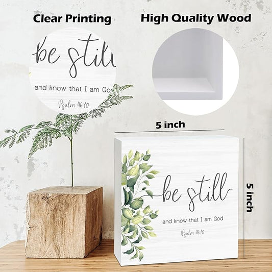 Farmhouse Decor, Christian God Home Decorations, Aesthetic Entry Way Table Shelf Wood Box Decor, Living Room Table Accessories, Boho Office Decorations For Work (01)