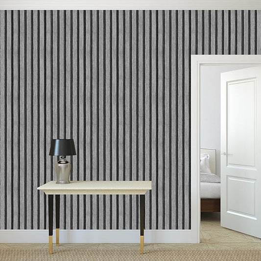 Yun-aeon Natural Wood Peel and Stick Wallpaper Grey Wood Slats - 17.3"x 160" Self-Adhesive Waterproof Vinyl Removable Wall Paper for Wall Decor Bedroom