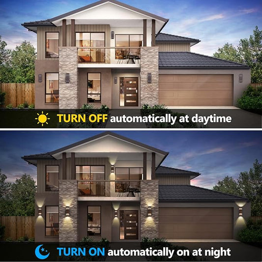 Housen Solutions Dusk to Dawn Outdoor Wall Lights 2 Pack, Waterproof Exterior Lighting Fixtures, Up Down Porch Light Outside for House Garage, Bronze