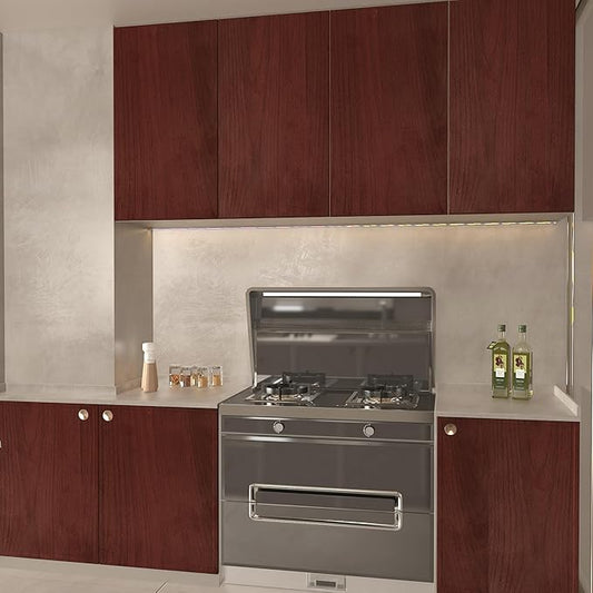 BAYYA Red Cherry Wood Grain Contact Paper for Cabinets and Drawers Mahogany Wallpaper Peel and Stick Countertops 24×354inch Wood Vinyl Wrap Wood Stickers Counter Top Covers