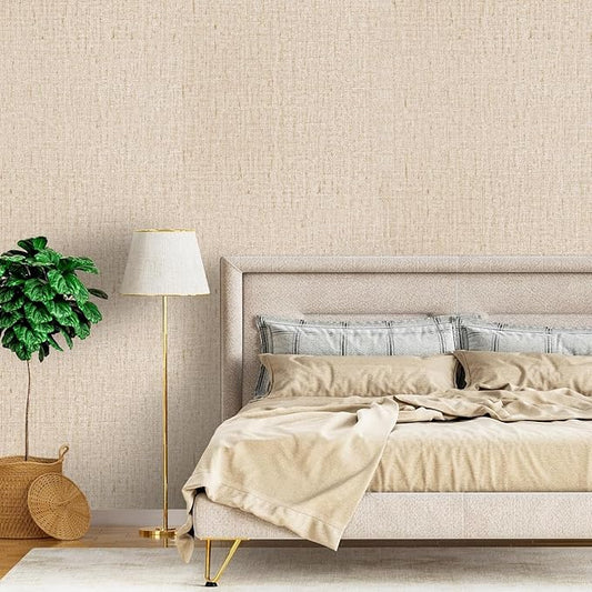 Beige Grasscloth Peel and Stick Wallpaper Textured Contact Paper 15.7inch x 590.6inch Faux Linen Vintage Grasscloth Contact Paper Self Adhesive Removable Wallpaper Vinyl