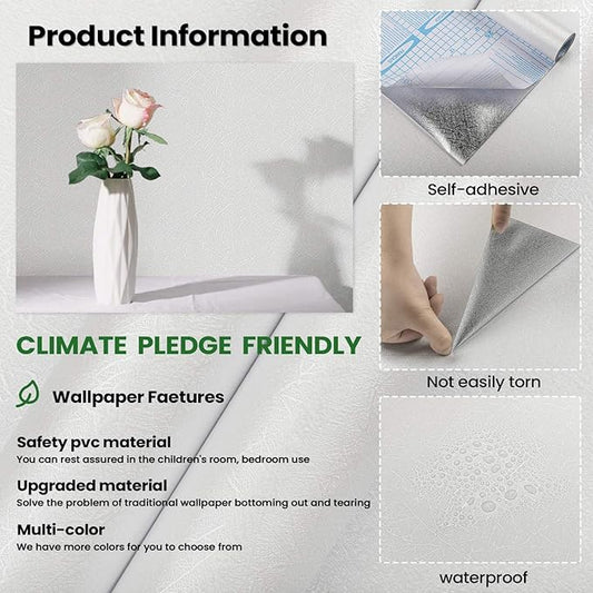 White Countertop Contact Paper Peel and Stick Wallpaper White Wall Paper for New Environmentally Friendly Upgrade Silk Textured Embossed Wallpaper for Cabinets, Drawers, Countertops 35.4''x118''