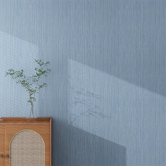 Grasscloth Textured Wallpaper Blue Peel and Stick 24inX393in Fabric Wall Paper Upgraded Thick Self-Adhesive Vinyl Contact Paper for Home Use(Dark Blue)