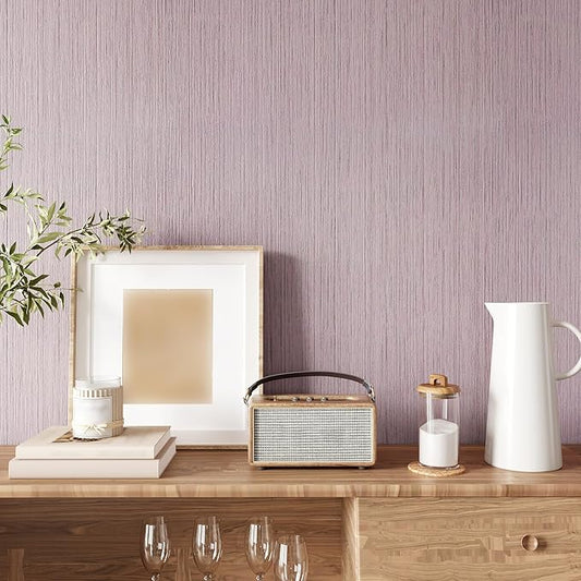 CRE8TIVE Pale Pink Grasscloth Peel and Stick Wallpaper for Girls Bedroom 24"x118" Wide Grasscloth Contact Paper Self Adhesive Removable Light Pink Wallpaper Fabric Linen Vinyl Roll for Nursery Walls