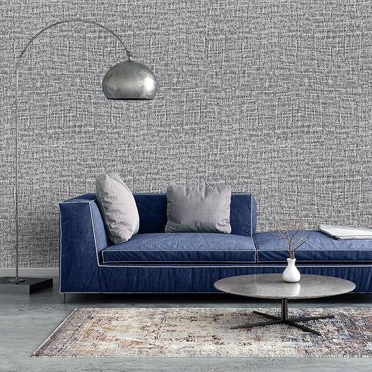 Yancorp 24"x120" Textured Fabric Wallpaper Faux Grasscloth Peel and Stick Self-Adhesive Removable Wallpaper Liners for Cabinets and Counter Tops
