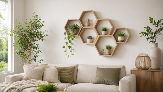 Hexagon Floating Shelves: The Honeycomb Wall Decor Trend for a Modern Home