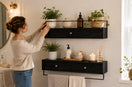 black wood wall shelf