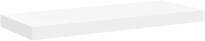 Set of 4 White Honeycomb Floating Wall Shelves, Modern MDF and Metal Design for Living Room Bedroom Office Storage and Display