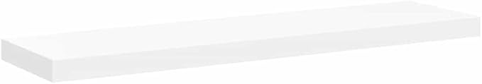White Honeycomb MDF Floating Wall Shelf Set of 4, 35.4 Inch Long Metal Brackets for Stylish Display and Space Saving Storage