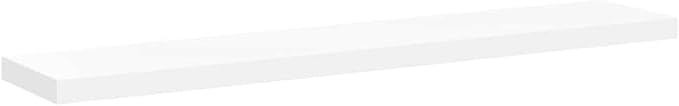 White Honeycomb MDF Floating Wall Shelf with Metal Standard Mounting, Minimalist Modern Design for Living Room Bedroom Office Display and Storage, Durable Matte Finish, Easy