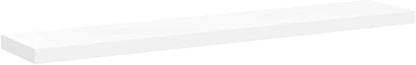 White Honeycomb MDF Floating Wall Shelf with Metal Standard Mounting, Minimalist Modern Matte Finish for Living Room Bedroom Office Display and Storage, Durable Sturdy