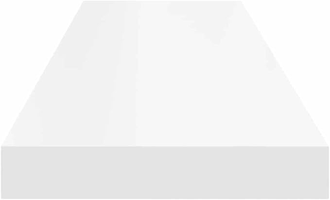 White Honeycomb MDF Floating Wall Shelf 35.4 x 9.3 x 1.5 Inches for Mounting, Modern High-Gloss Storage with Invisible Brackets, Durable and Easy Installation for Home Decor