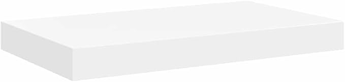 Set of 4 White Honeycomb MDF Metal Floating Wall Shelves, Modern Minimalist Design for Living Room Storage and Display, Easy Installation with Mounting Hardware, Durable