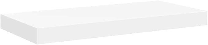 White Honeycomb Floating Wall Shelf, MDF and Metal Construction, 19.7 x 9.1 x 1.5 Inches, Modern Storage Display for Home Decor