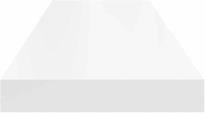 Set of 4 White Floating Wall Shelves, Honeycomb MDF and Metal Frame, 31.5x9.3x1.5 Inches, Modern Invisible Mounting System for Living Room Bedroom Office Storage and Display
