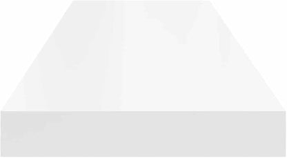 Set of 4 White Floating Wall Shelves, Honeycomb MDF and Metal Construction 31.5x9.3x1.5 Inches, Modern Invisible Mounting System for Living Room Bedroom Office Storage