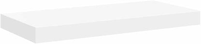 White Honeycomb MDF Floating Wall Shelf with Metal Frame, 19.7 x 9.1 x 1.5 Inches, 4-Piece Set for Modern Home Storage and Display