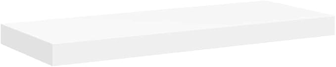 White Honeycomb Floating Wall Shelf Set of 2, MDF and Metal Modern Minimalist Shelves for Home Office, Durable Storage Display Unit with Mounting Hardware