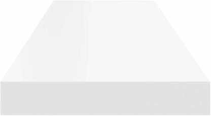 White Honeycomb MDF Metal Floating Wall Shelf Set of 2, Invisible Mounting for Living Room Bedroom Office, Minimalist Display Shelves for Decor Books Photos, Sturdy Storage
