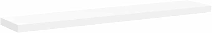 White Honeycomb MDF Floating Wall Shelves Set of 2 with Metal Brackets, Modern Invisible Mounting System for Home Office Storage and Display