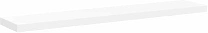 White Honeycomb MDF Floating Wall Shelves Set of 2 with Metal Brackets, Modern Invisible Mounting System for Home Office Storage and Display
