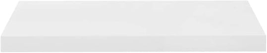 High Gloss White Honeycomb MDF Floating Wall Shelf with Metal Brackets, Modern Display for Books and Decor, Easy Installation Hardware Included, Compact Size for Small Spaces