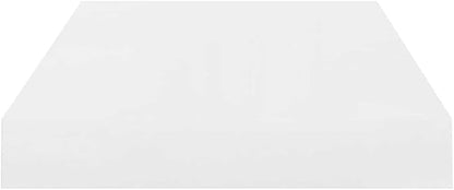 Set of 4 High Gloss White Floating Wall Shelves with Invisible Mounting, Honeycomb MDF and Metal Construction for Modern Home Storage and Display