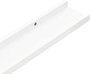 Set of 2 White MDF Floating Shelves 31.5 Inch Long Wall Mounted Frame Ledge for Display and Storage