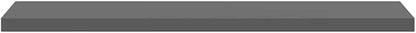 High Gloss Grey Floating Wall Shelf Set of 2 with Invisible Mounting System, Modern Honeycomb MDF and Metal Design for Living Room Bedroom Office Storage and Display