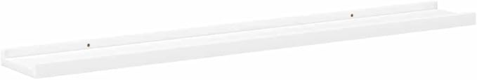 White MDF Floating Shelves Set of 2, 31.5 Inch Long Wall Mounted Ledge Shelf for Display and Storage, Modern U-Shaped Design with Easy Installation